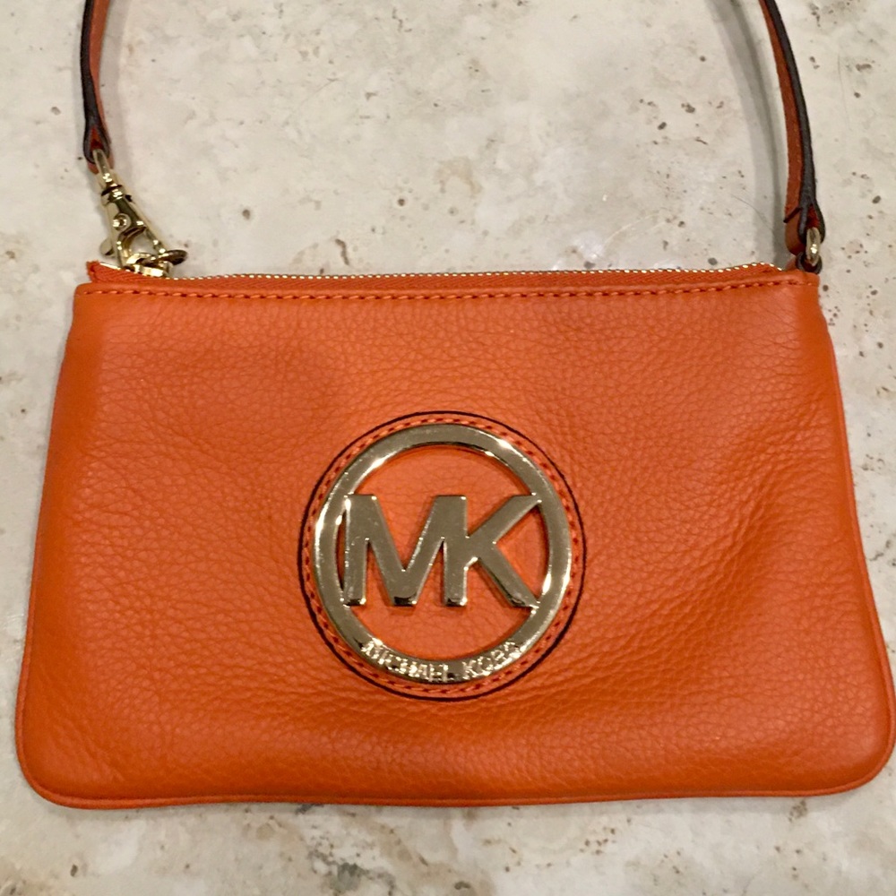 Michael Kors Orange Mini Handbag, Wristlet